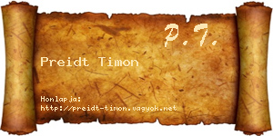 Preidt Timon névjegykártya